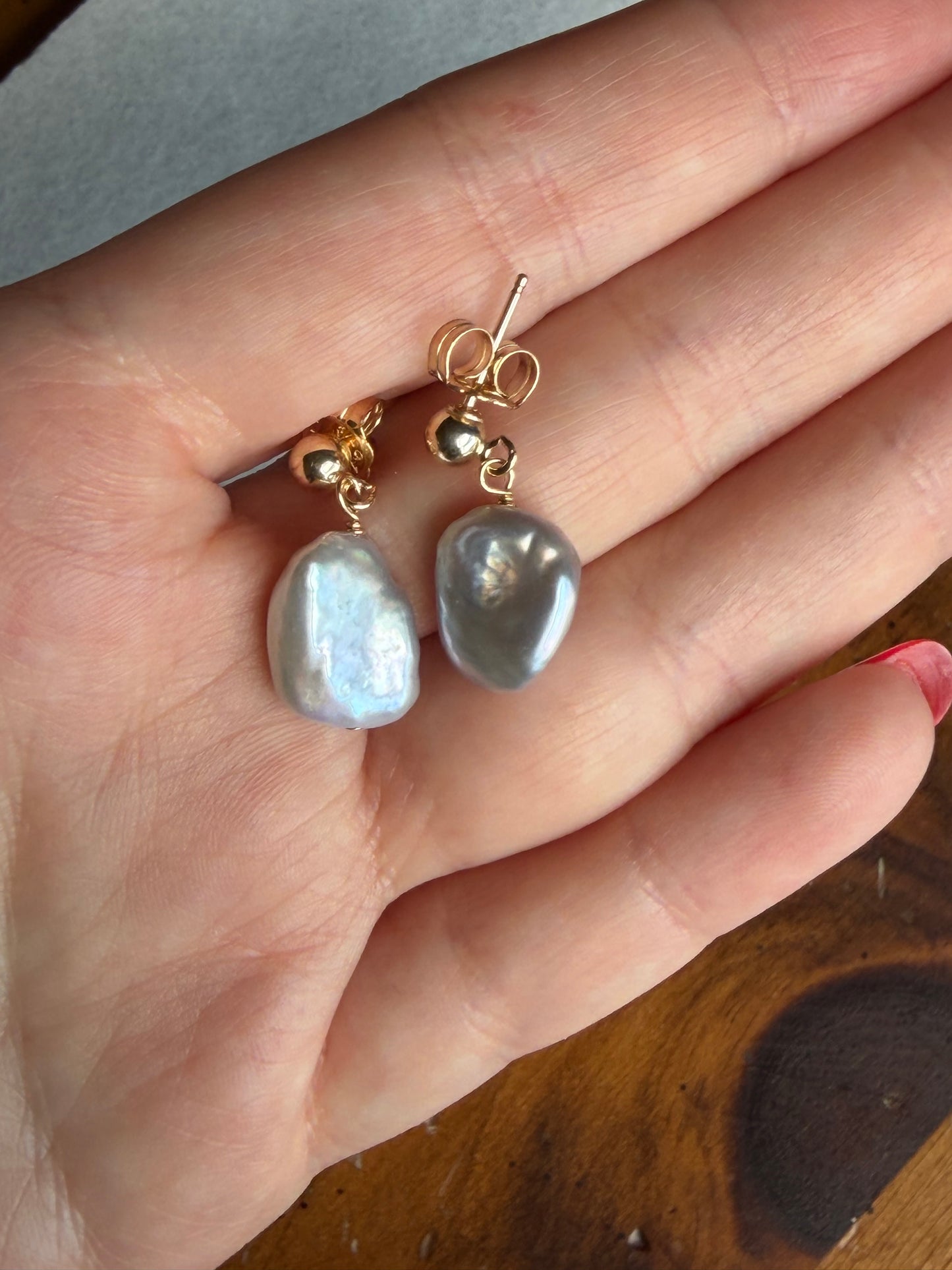 grey earrings